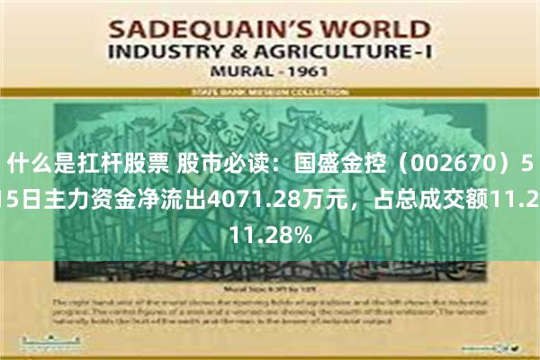什么是扛杆股票 股市必读：国盛金控（002670）5月15日主力资金净流出4071.28万元，占总成交额11.28%