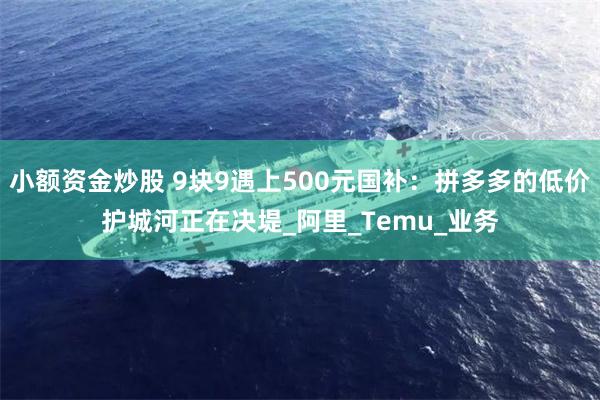 小额资金炒股 9块9遇上500元国补：拼多多的低价护城河正在决堤_阿里_Temu_业务