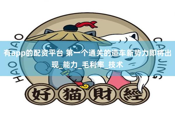 有app的配资平台 第一个通关的造车新势力即将出现_能力_毛利率_技术