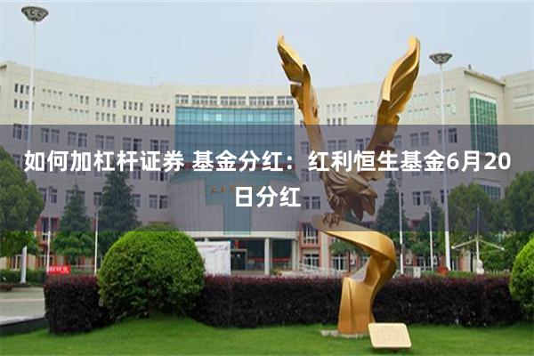 如何加杠杆证券 基金分红：红利恒生基金6月20日分红