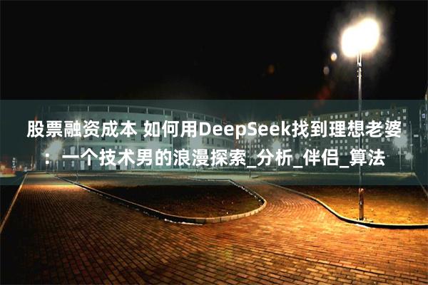 股票融资成本 如何用DeepSeek找到理想老婆：一个技术男的浪漫探索_分析_伴侣_算法