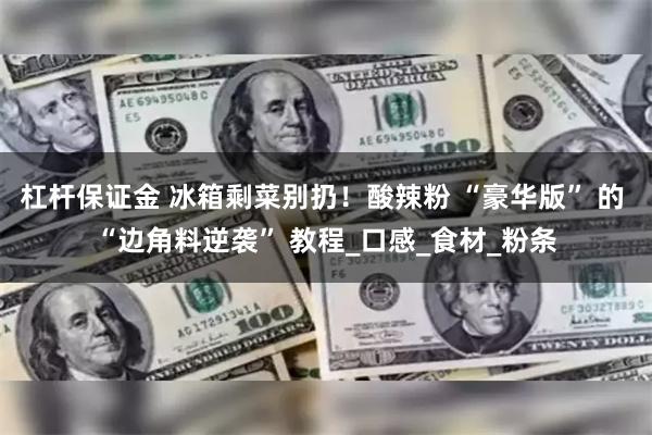杠杆保证金 冰箱剩菜别扔！酸辣粉 “豪华版” 的 “边角料逆袭” 教程_口感_食材_粉条